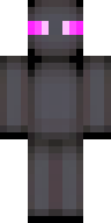 an enderman-inspired figure, tall and black with purple eyes