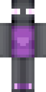 an enderman-inspired figure, tall and black with purple eyes