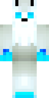 a snow fox spirit in white fur with blue markings