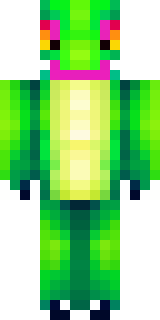 a dragon hybrid with green scales, horns and a spined tail