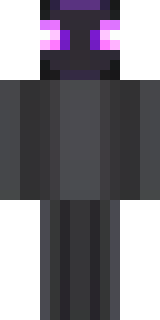 an enderman-inspired figure, tall and black with purple eyes