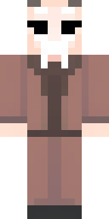 a friendly villager librarian in brown robes with glasses