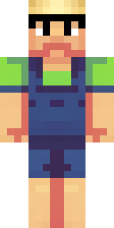 a farmer villager in a straw hat with a green apron