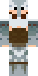 a frost viking in white furs and a horned helm
