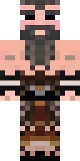 a viking warrior in fur and iron with a braided beard