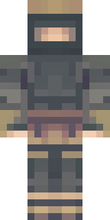 a ronin in weathered dark armor and a straw hat