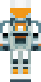 a mecha pilot in a white flight suit with a segmented helmet