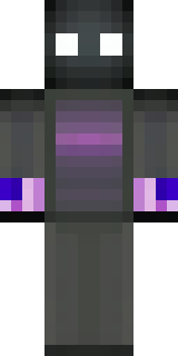 an enderman-inspired figure, tall and black with purple eyes