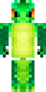 a dragon hybrid with green scales, horns and a spined tail