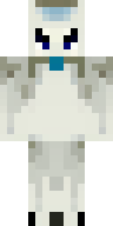 a snow fox spirit in white fur with blue markings