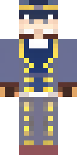 an airship captain in a navy coat with copper gadgets