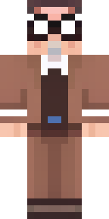 a friendly villager librarian in brown robes with glasses
