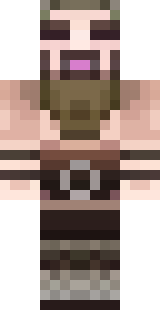 a viking warrior in fur and iron with a braided beard