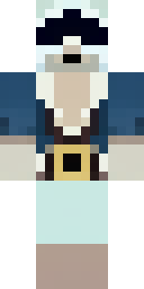 a ghostly pirate with pale skin and a tattered blue coat