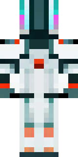 a mecha pilot in a white flight suit with a segmented helmet