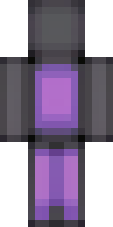 an enderman-inspired figure, tall and black with purple eyes