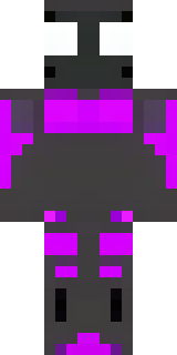 an enderman-inspired figure, tall and black with purple eyes