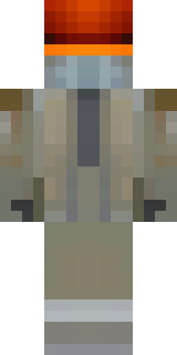a battle-worn pilot in orange plating with scorch marks