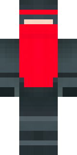 a shadow ninja in matte black with a red scarf