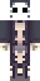 a necromancer in tattered black robes with a bone mask