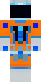 a deep-space explorer in an orange suit with cracked helmet