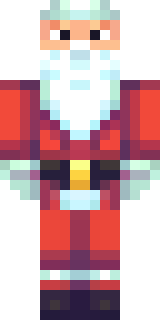 a jolly Santa in a red suit with a white beard and sack