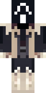 a necromancer in tattered black robes with a bone mask