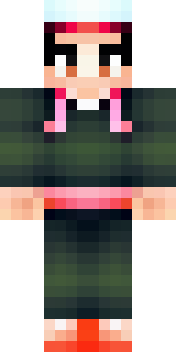 a sushi master in a dark apron with a headband