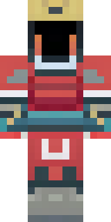 a samurai in red lacquered armor with a horned helmet