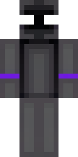 an enderman-inspired figure, tall and black with purple eyes