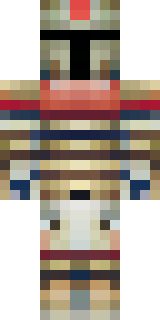 a gladiator in bronze arm guards and a red-plumed helmet