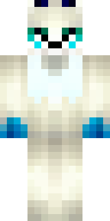 a snow fox spirit in white fur with blue markings