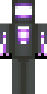 an enderman-inspired figure, tall and black with purple eyes