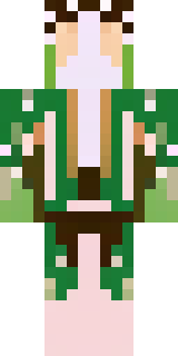 a nature druid in mossy green robes with antler headdress