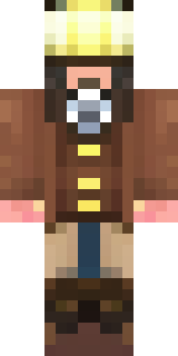 a steampunk inventor in a brown leather coat and brass goggles