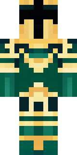 a jade samurai in green and gold ceremonial armor