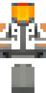 a battle-worn pilot in orange plating with scorch marks