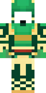 a jade samurai in green and gold ceremonial armor
