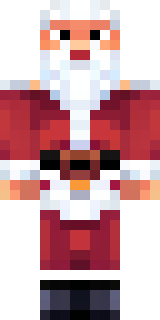 a jolly Santa in a red suit with a white beard and sack