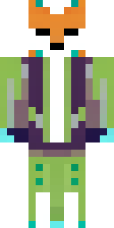 an anthropomorphic fox in a green explorer jacket