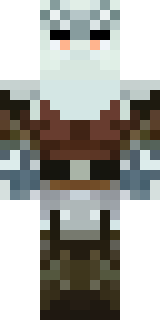 a frost viking in white furs and a horned helm
