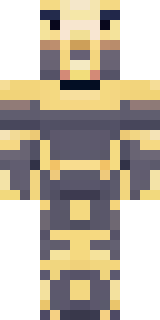 a piglin brute in gold armor with a snout and tusks