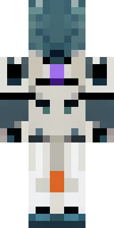 a mecha pilot in a white flight suit with a segmented helmet