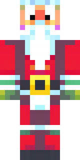 a jolly Santa in a red suit with a white beard and sack