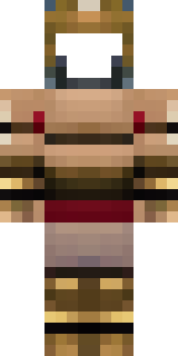 a gladiator in bronze arm guards and a red-plumed helmet