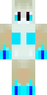 a snow fox spirit in white fur with blue markings