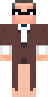 a friendly villager librarian in brown robes with glasses