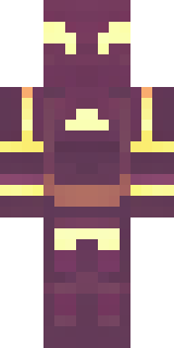 a nether hunter in crimson hide with glowing gold trim