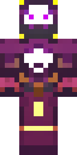 a nether hunter in crimson hide with glowing gold trim