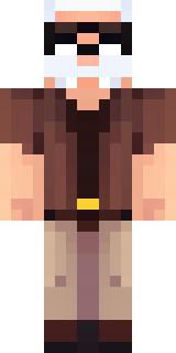 a friendly villager librarian in brown robes with glasses